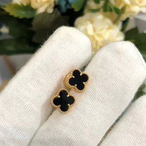 Four-leaf ear studs
