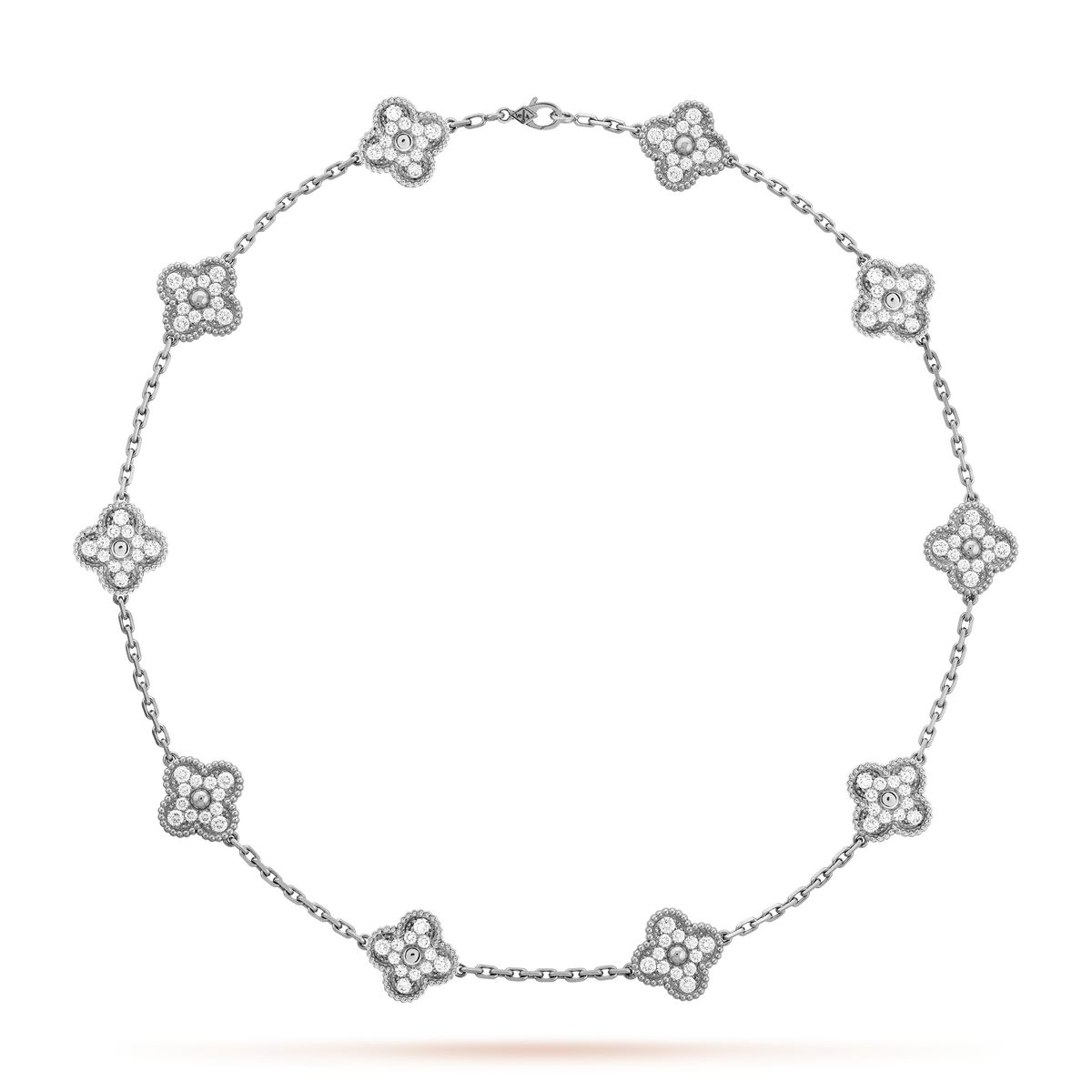 Four-leaf clover necklace – Lavish 10 designs, Silver