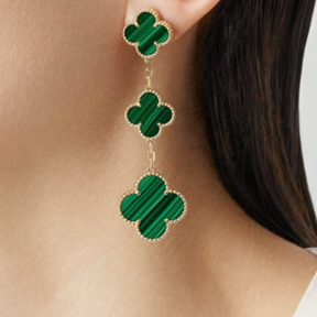 Orecchini tripli Clover - Verde