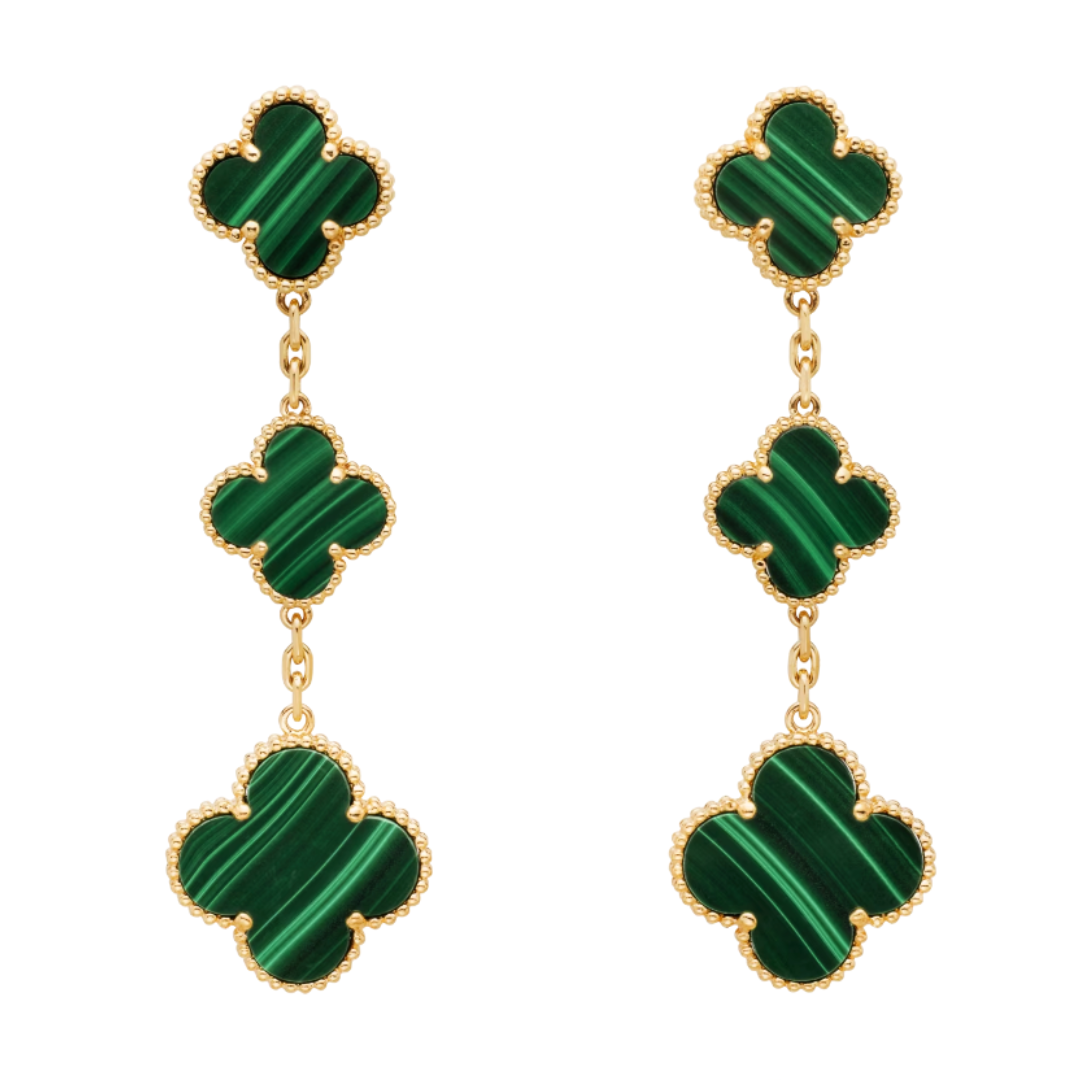 Orecchini tripli Clover - Verde