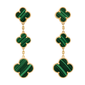 Orecchini tripli Clover - Verde