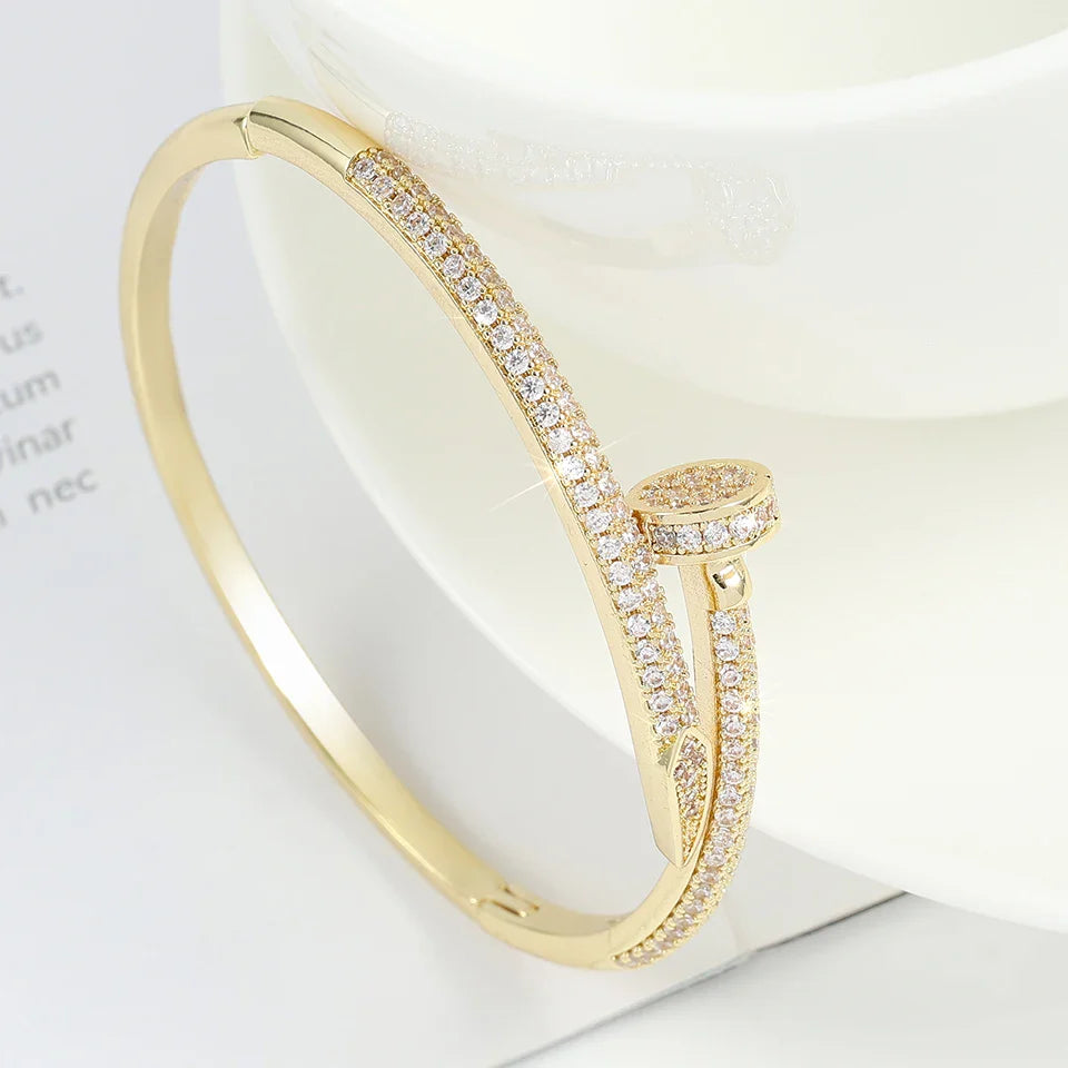 Nail Bracelet with Diamonds