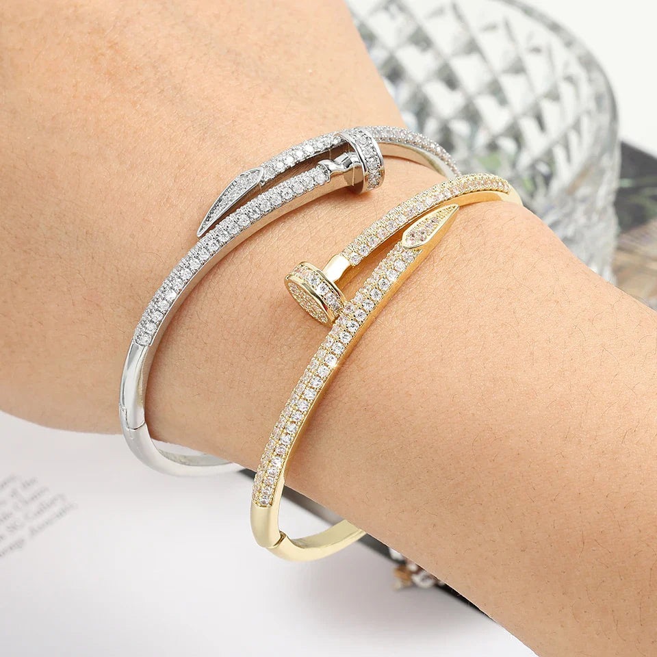 Nail Bracelet with Diamonds