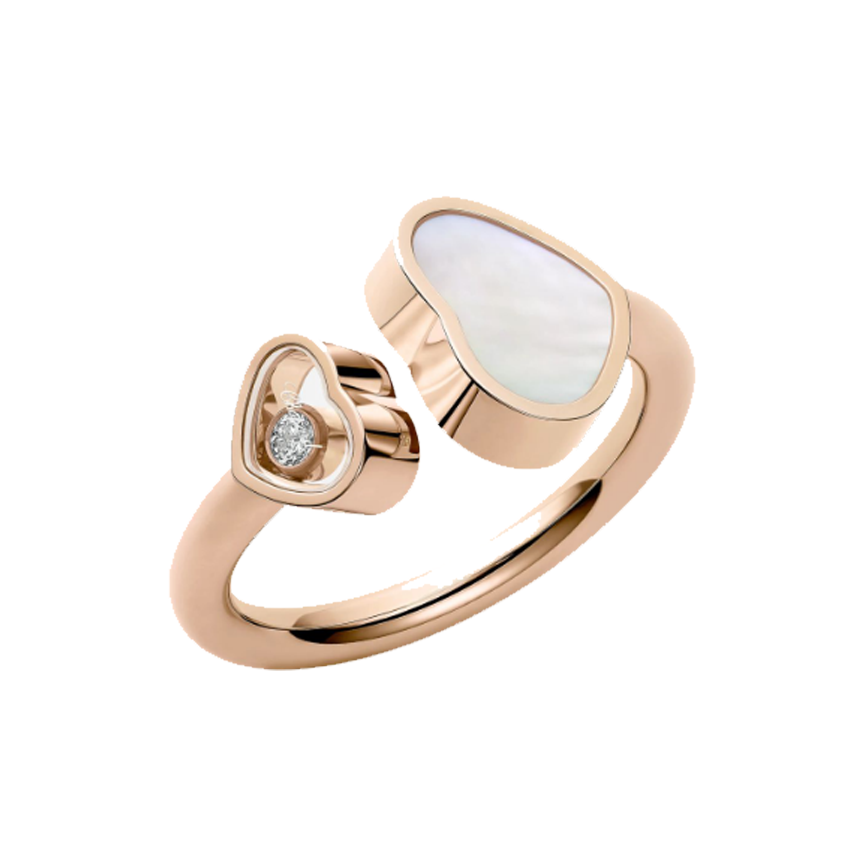 Herz Ring - Rose Gold / white