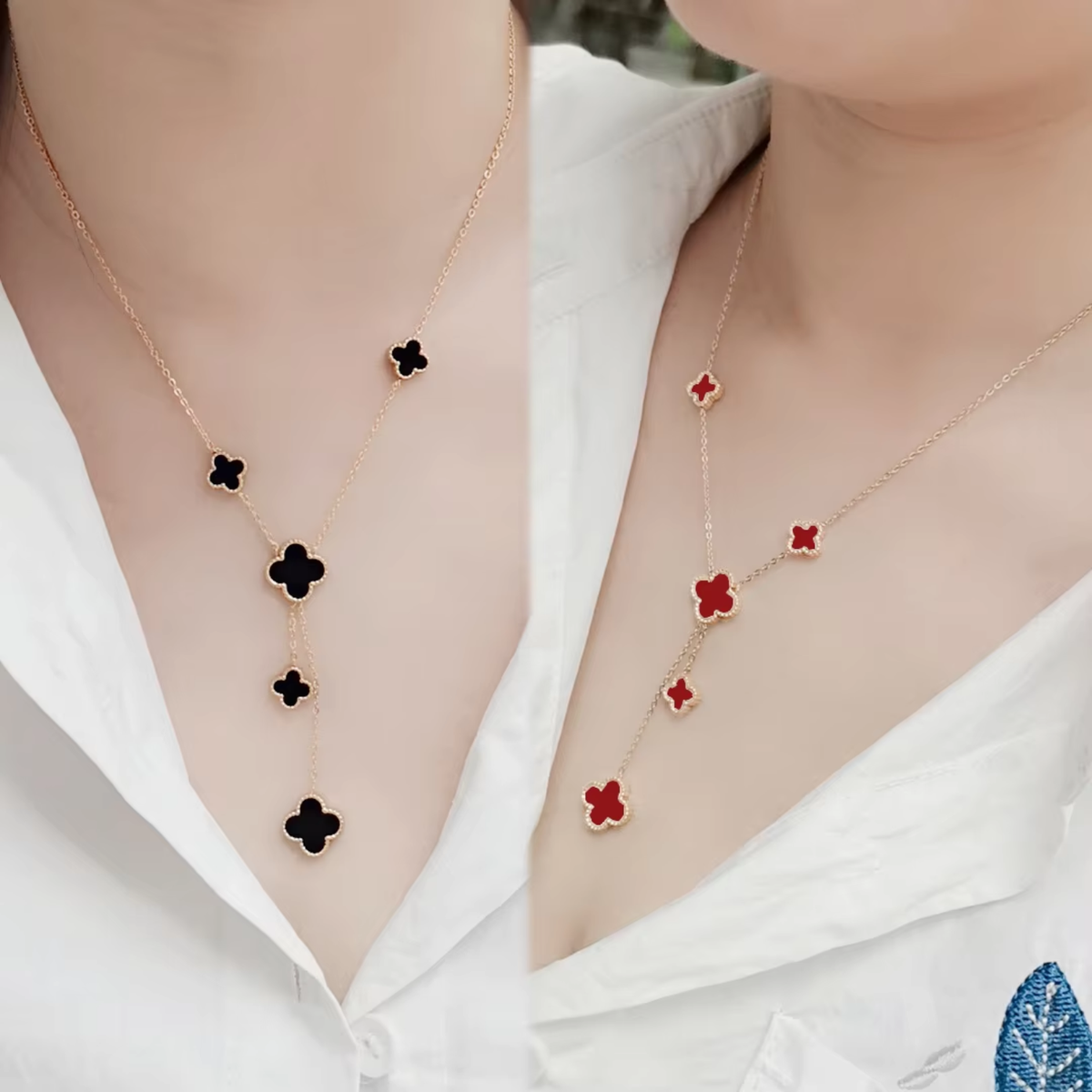 Collana in metallo con trifoglio
