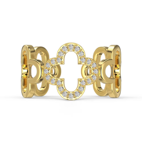 Anello con diamanti a forma di trifoglio