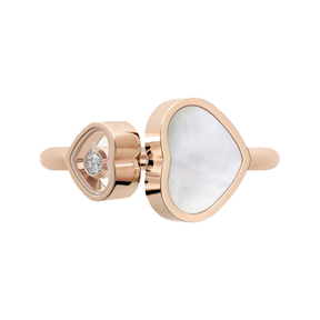 Herz Ring - Rose Gold / white